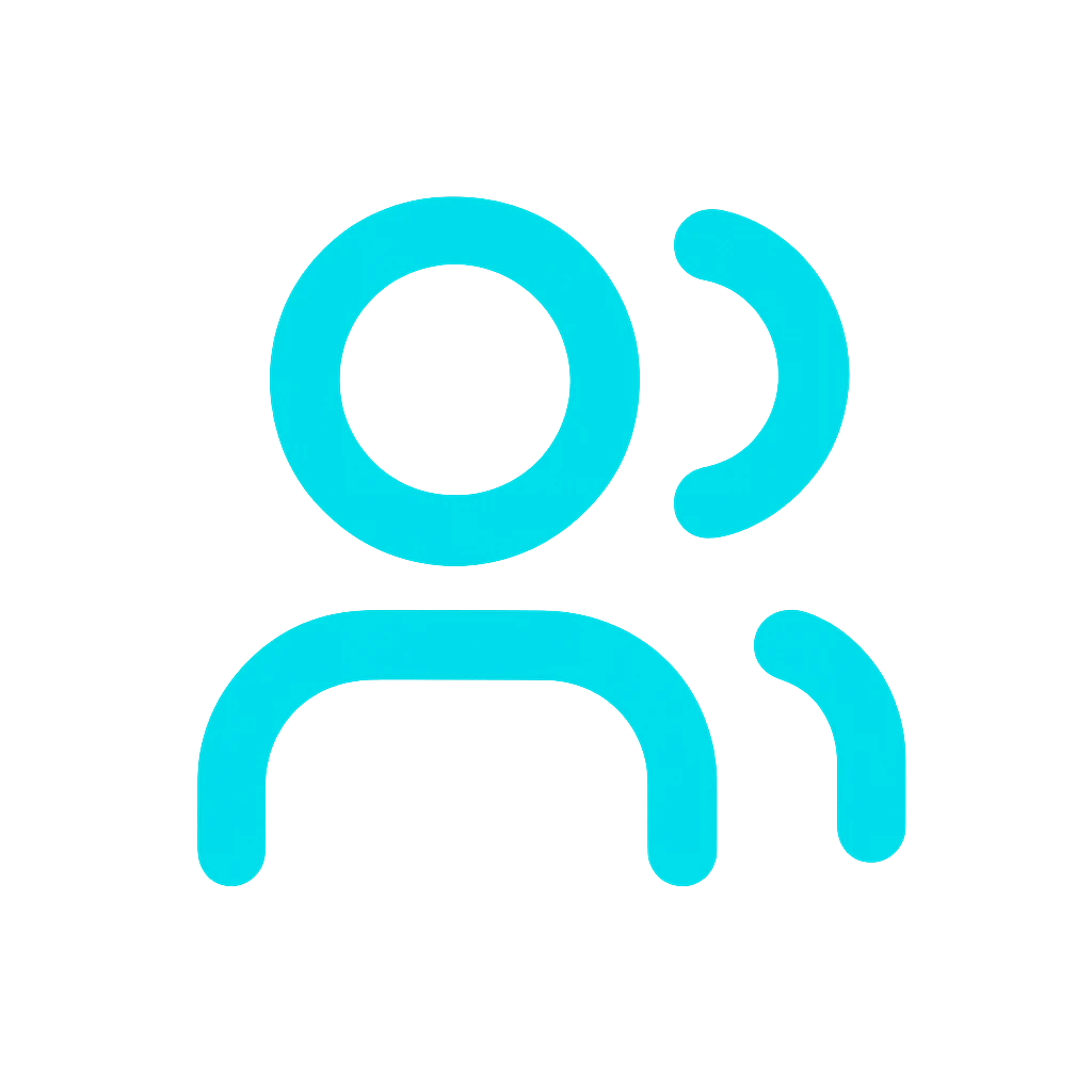 Ícone de pessoas representando alto índice de satisfação do cliente, com 98% de aprovação em atendimento e entrega. Digital support icon with two people representing humanized online customer service