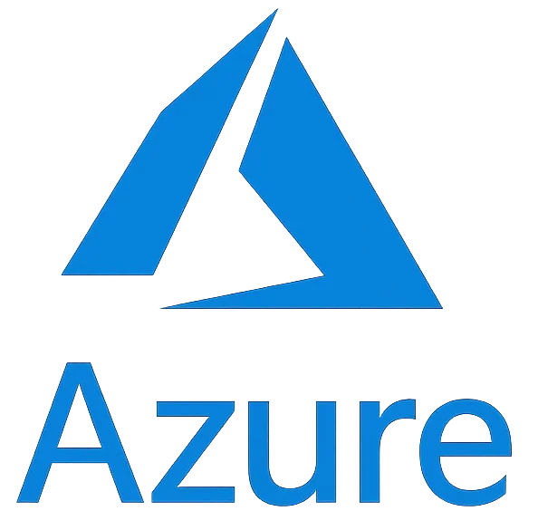 Logotipo do Microsoft Azure em fundo escuro, simbolizando plataforma de nuvem corporativa com IA, BI e transformação digital. Microsoft Azure logo on a dark background, symbolizing corporate cloud platform with AI, BI, and digital transformation.