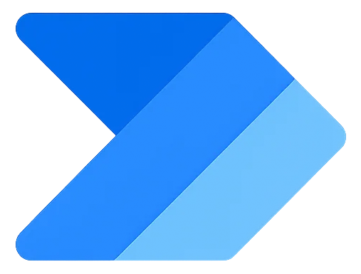 Ícone vetorial do Microsoft Power Automate em azul, formato minimalista e moderno, perfeito para representar automação de tarefas, integração de aplicativos, produtividade corporativa e fluxos de trabalho digitais. Ideal para uso em materiais de treinamento, apresentações corporativas, blogs de tecnologia, tutoriais de automação, dashboards e sistemas internos. Compatível com design responsivo e uso em interfaces web e mobile.