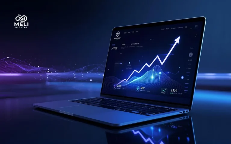 Sites que Convertem são rápidos e otimizados carregando em um notebook, simbolizando performance web, SEO e alta conversão.